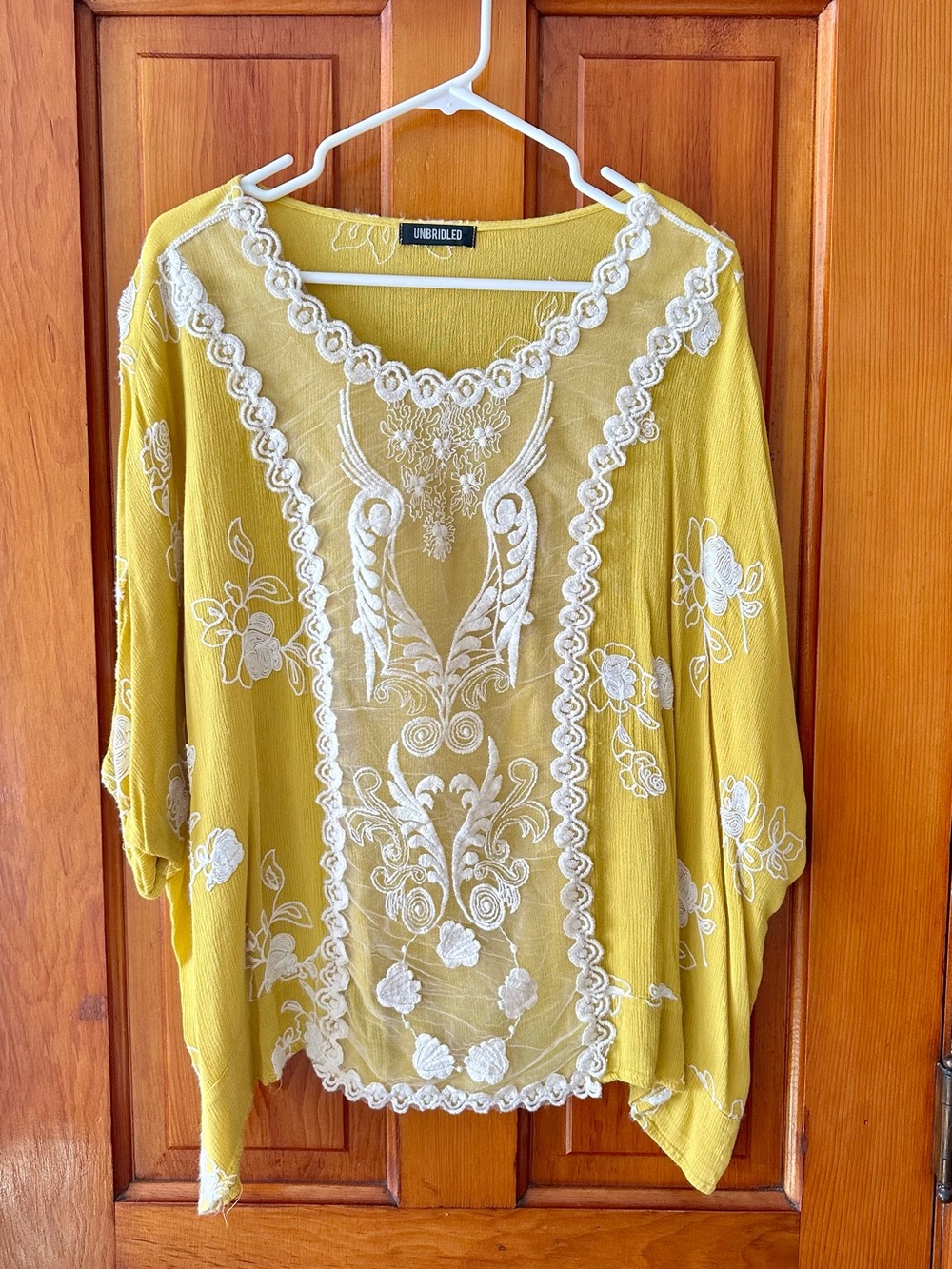 Yellow Embroidered Tunic Top